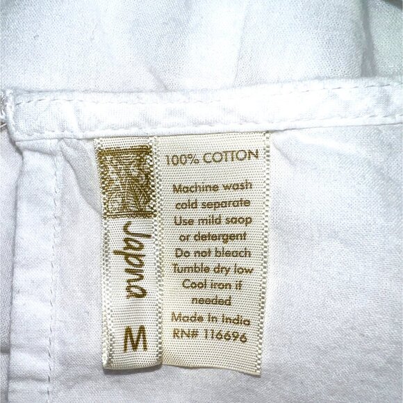 Japna White Embroidered Blouse With 3/4 Sleeves & Peplum Hem Medium - Picture 3 of 3